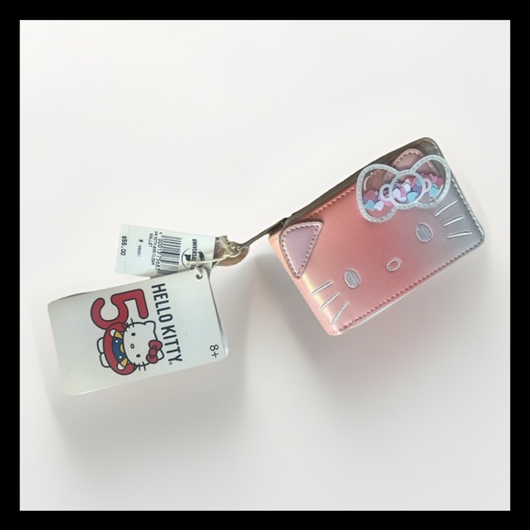 Hello Kitty Loungefly 50th Anniversary Mini Zip Wallet Pink Universal Studios - Picture 1 of 4